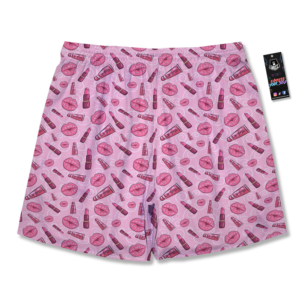 Lips Funky Kiss Print Pattern Men's Running Shorts-grizzshop