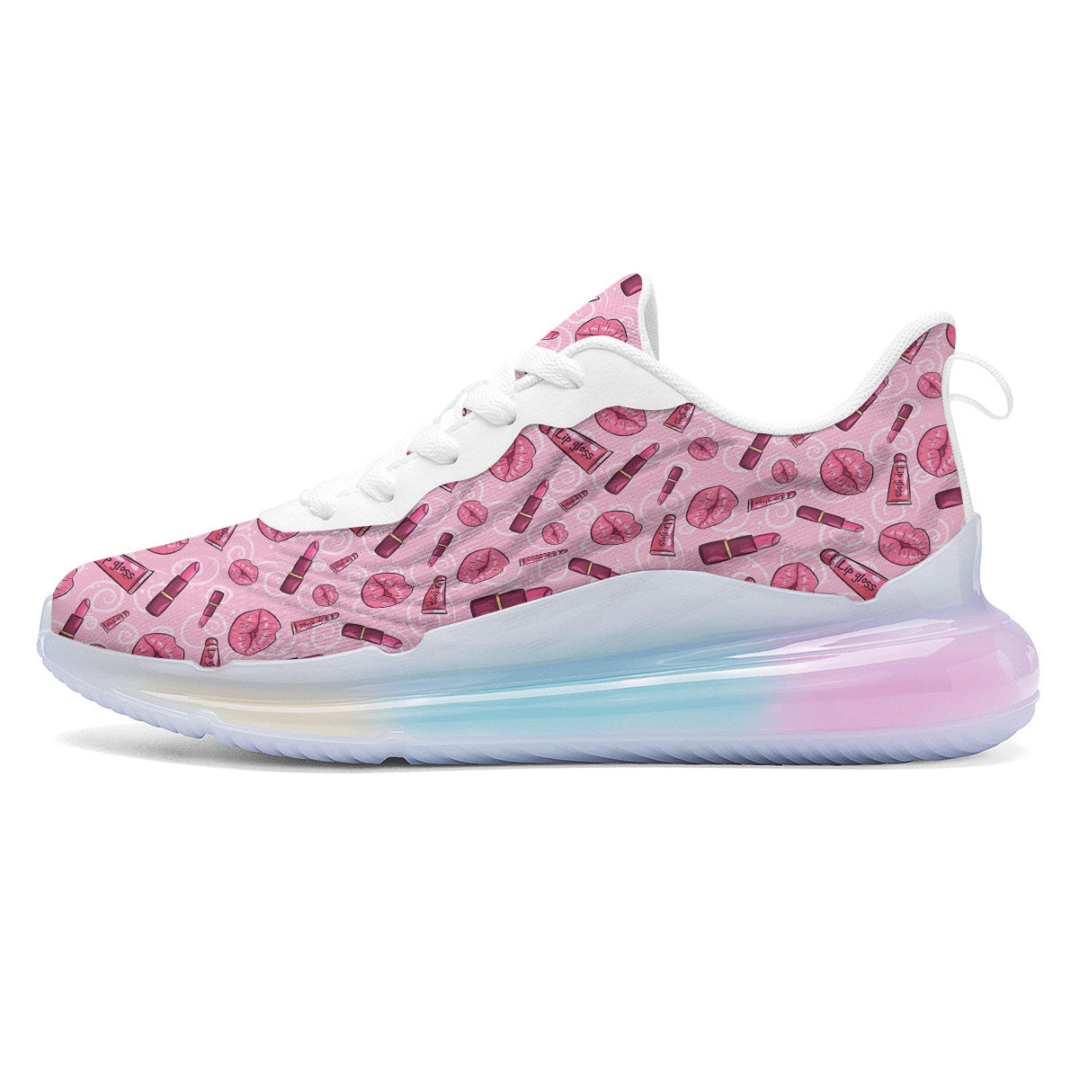 Lips Funky Kiss Print Pattern Running Sneakers-grizzshop