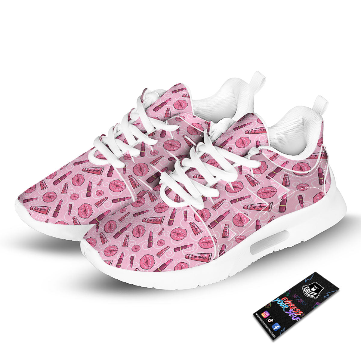 Lips Funky Kiss Print Pattern Tennis Shoes-grizzshop