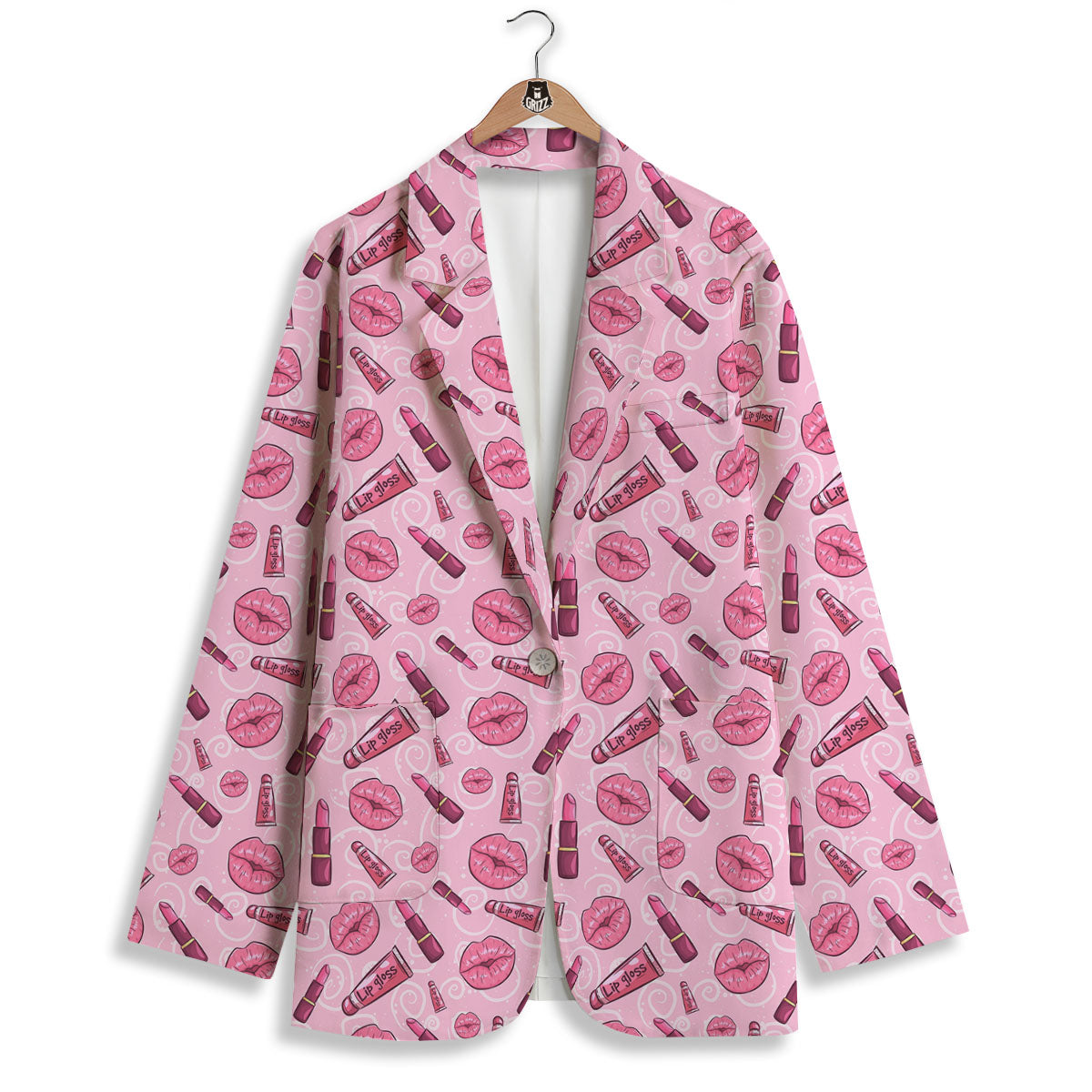 Lips Funky Kiss Print Pattern Women's Blazer-grizzshop