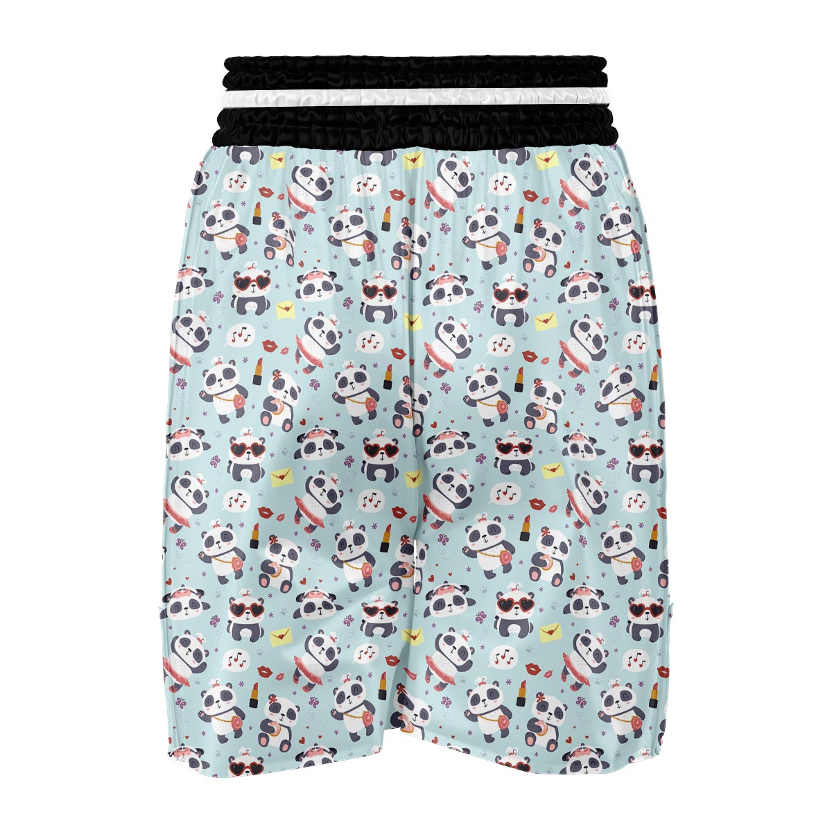 Lips Panda Pattern Print Boxing Shorts-grizzshop