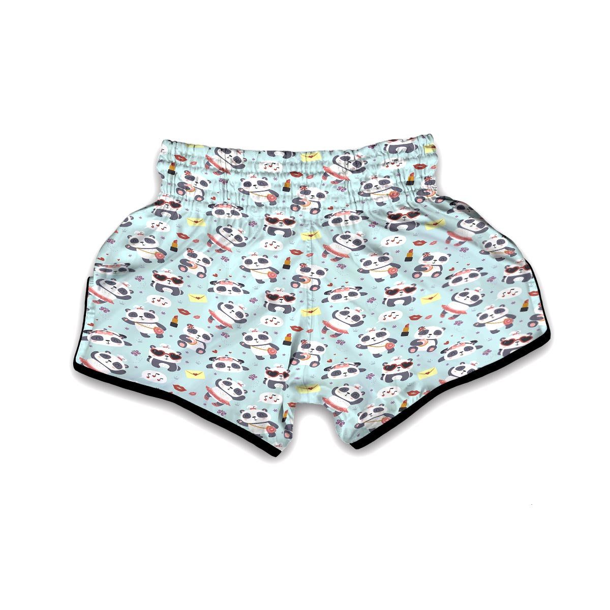 Lips Panda Pattern Print Muay Thai Boxing Shorts-grizzshop