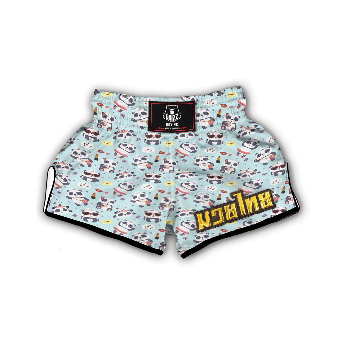 Lips Panda Pattern Print Muay Thai Boxing Shorts-grizzshop
