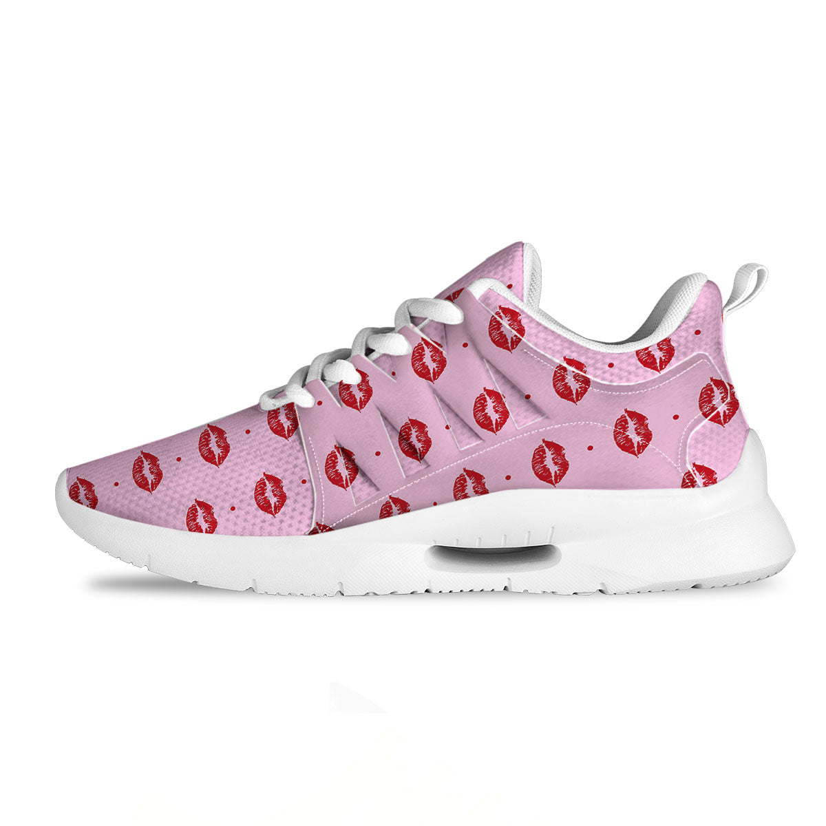Lips Pink And Red Print Pattern Tennis Shoes-grizzshop