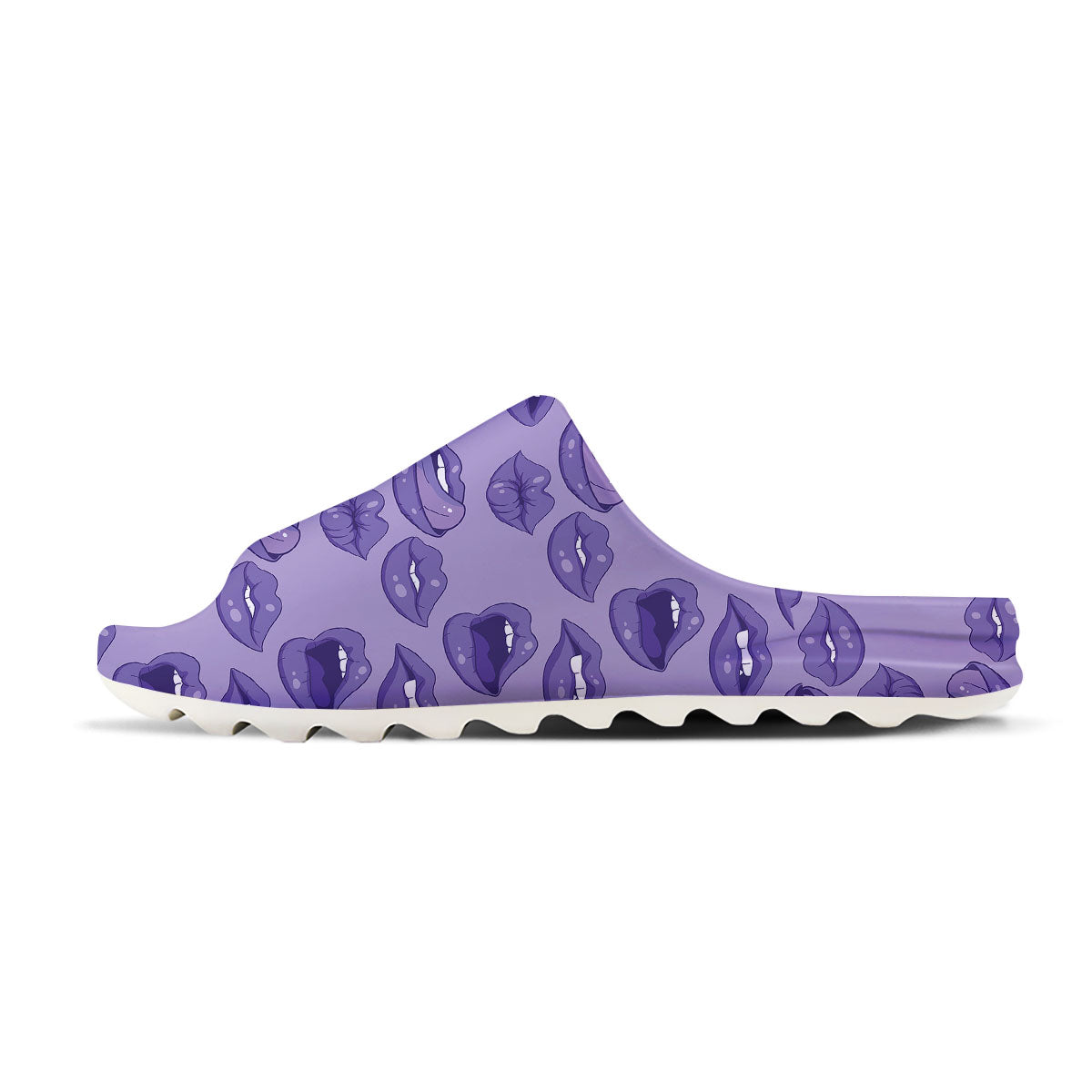Lips Purple Print Pattern Sandals-grizzshop