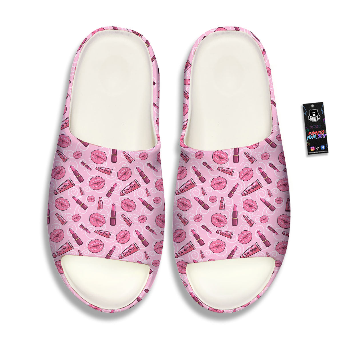 Lips Funky Kiss Print Pattern Sandals