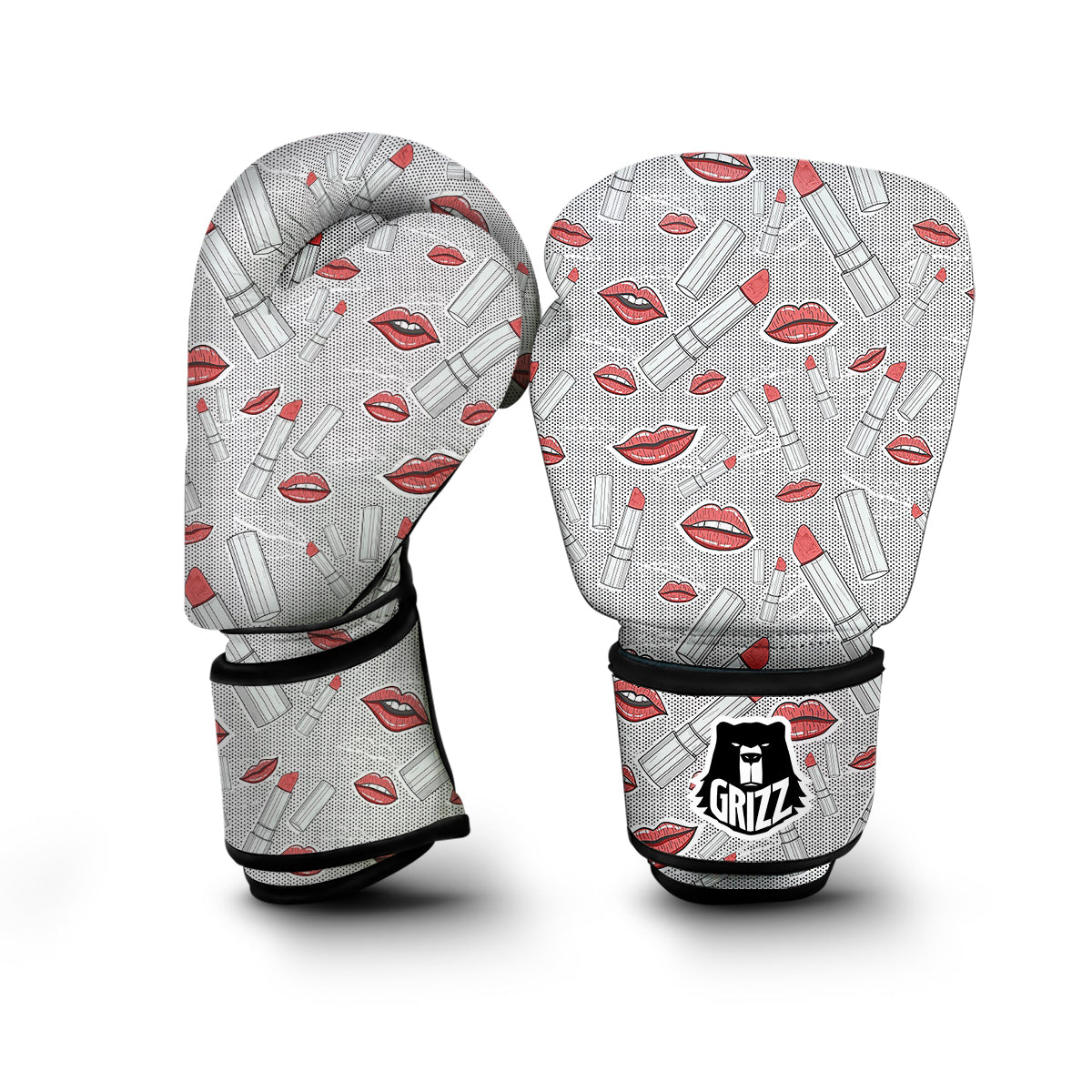 Lipstick Red Lips Pattern Print Boxing Gloves-grizzshop
