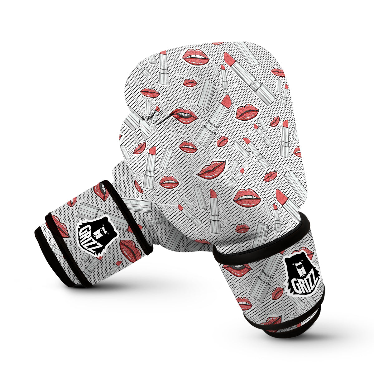 Lipstick Red Lips Pattern Print Boxing Gloves-grizzshop