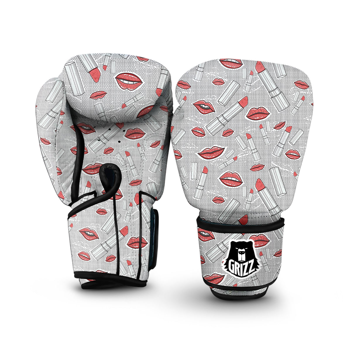 Lipstick Red Lips Pattern Print Boxing Gloves-grizzshop