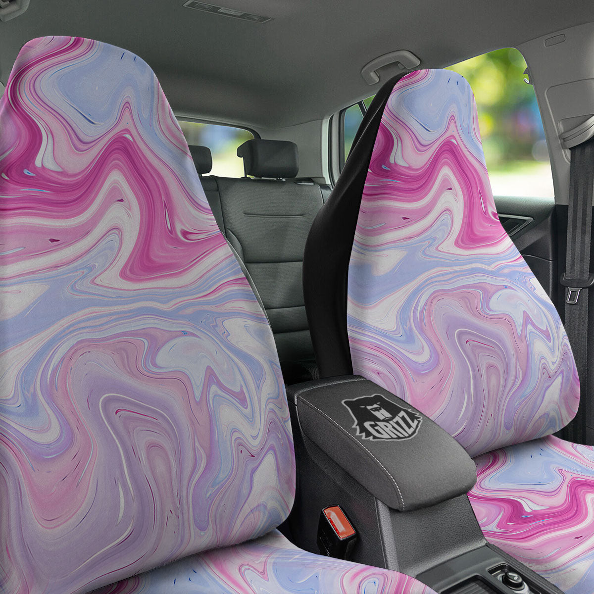 Liquid And Fluid Marble Pink Print Car Seat Covers-grizzshop