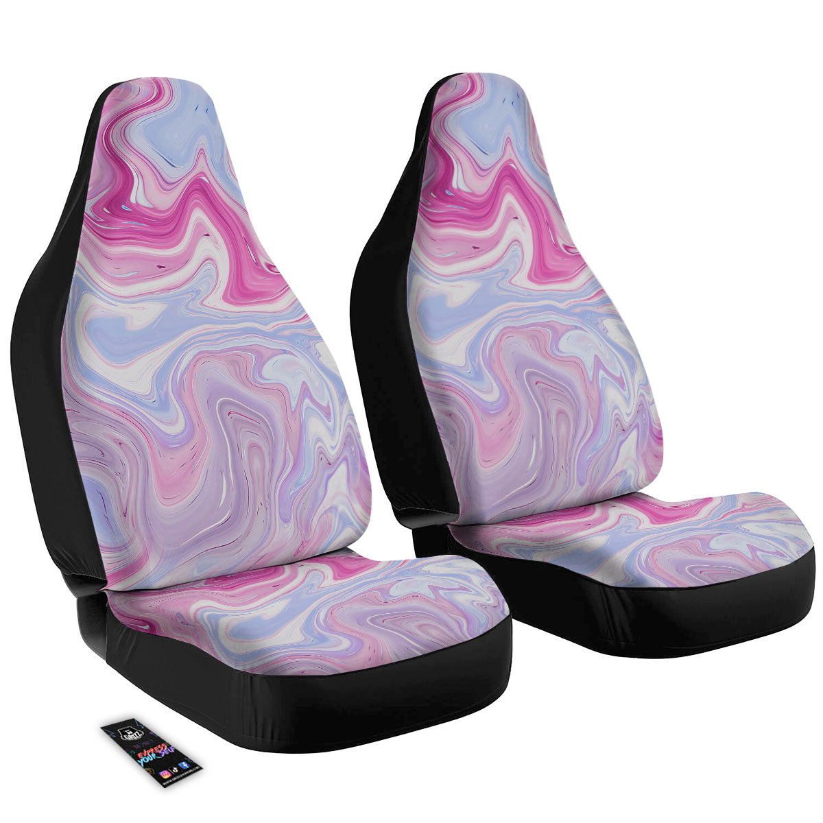 Liquid And Fluid Marble Pink Print Car Seat Covers-grizzshop