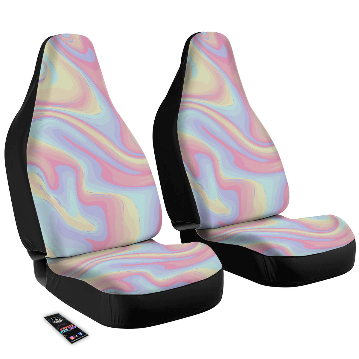 Liquid And Marble Pastel Print Car Seat Covers-grizzshop