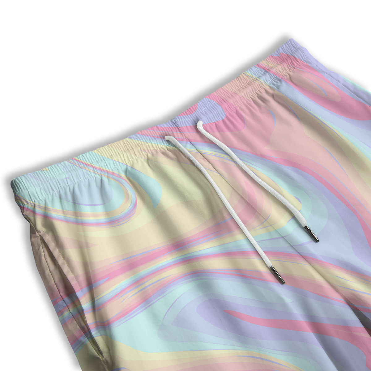 Liquid And Marble Pastel Print Men's Athletic Shorts