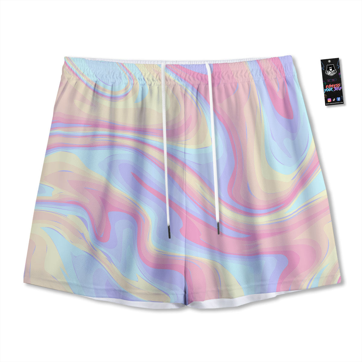 Medal Freemasonry Print Mesh Shorts
