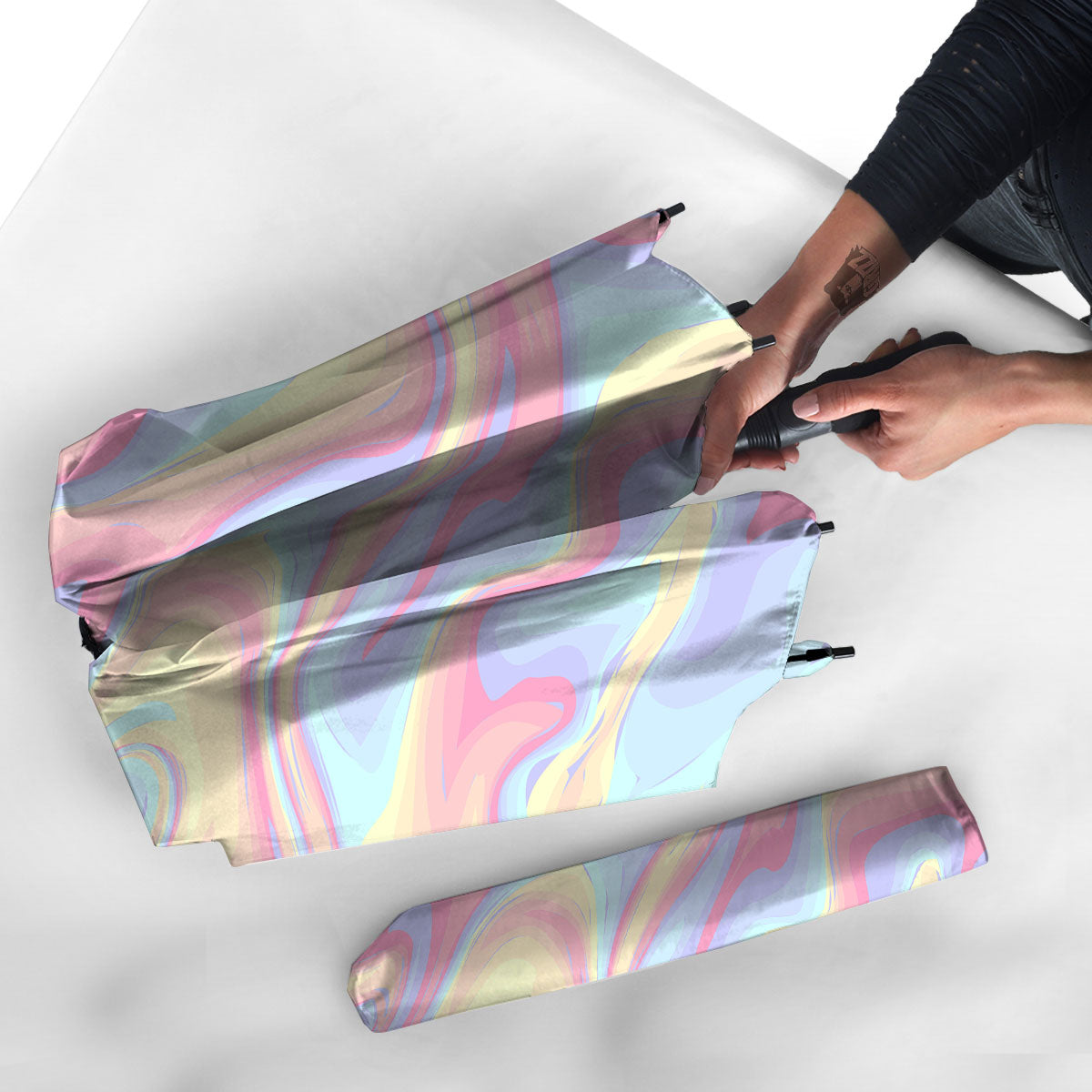 Liquid And Marble Pastel Print Umbrella-grizzshop