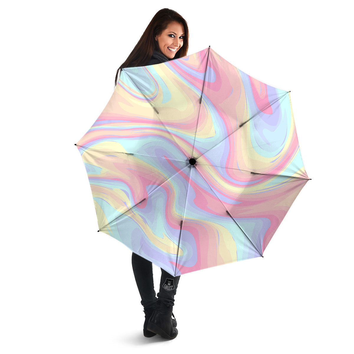Liquid And Marble Pastel Print Umbrella-grizzshop