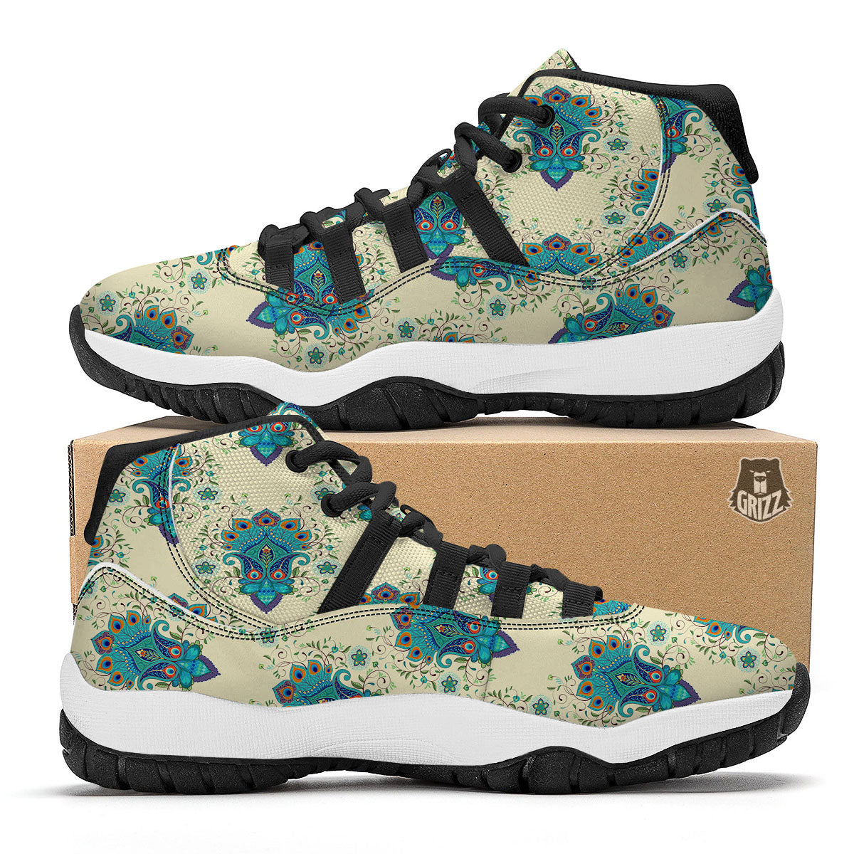 Liquid Lava Green Neon Print Pattern Black Bball Shoes-grizzshop