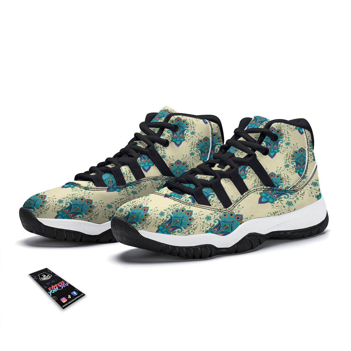 Liquid Lava Green Neon Print Pattern Black Bball Shoes-grizzshop