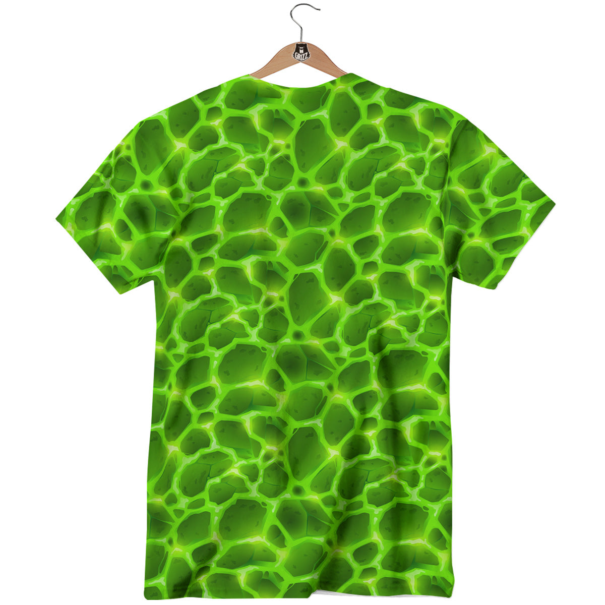Liquid Lava Green Neon Print Pattern T-Shirt-grizzshop