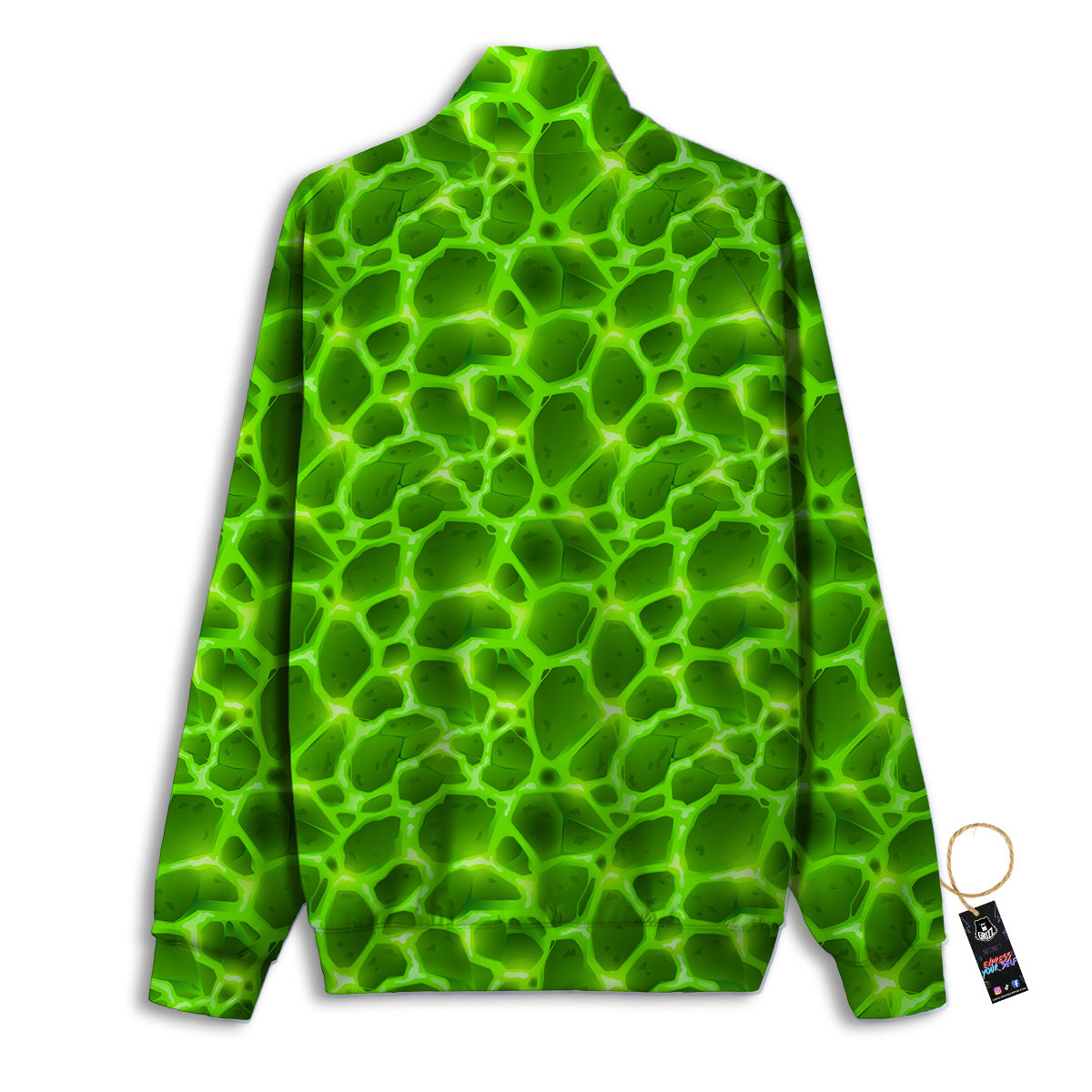 Liquid Lava Green Neon Print Pattern Track Jacket-grizzshop
