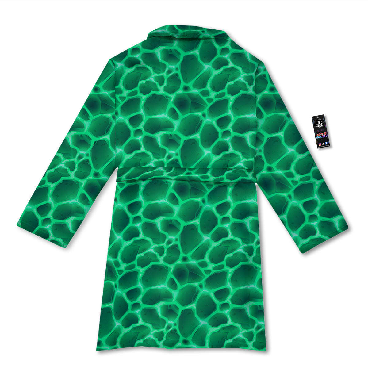 Liquid Lava Green Print Pattern Bathrobe-grizzshop
