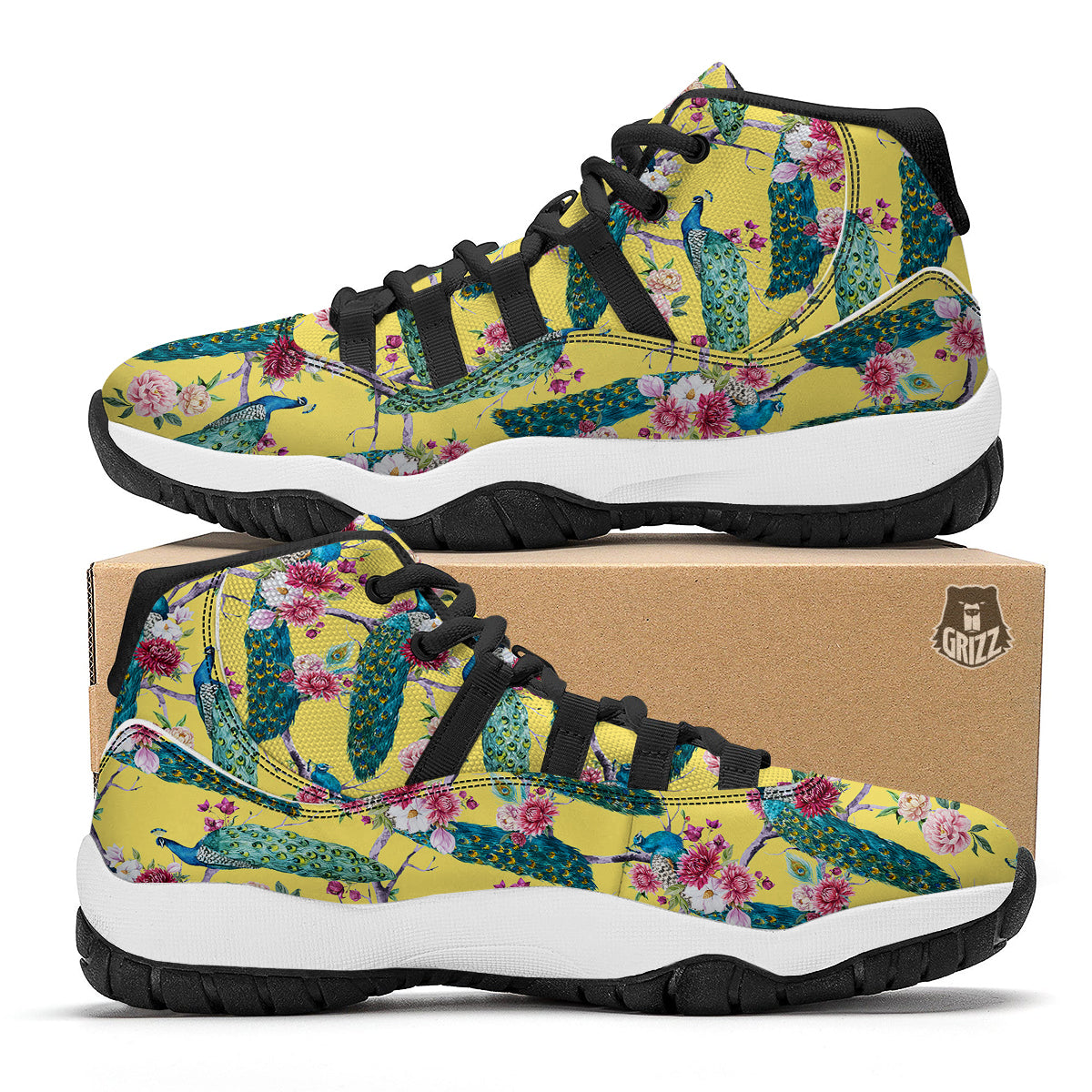 Liquid Lava Green Print Pattern Black Bball Shoes-grizzshop