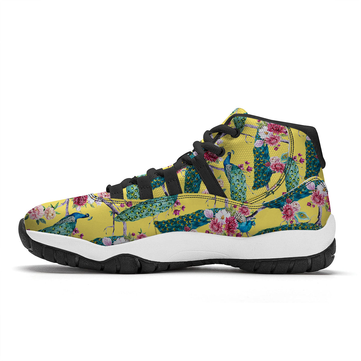 Liquid Lava Green Print Pattern Black Bball Shoes-grizzshop