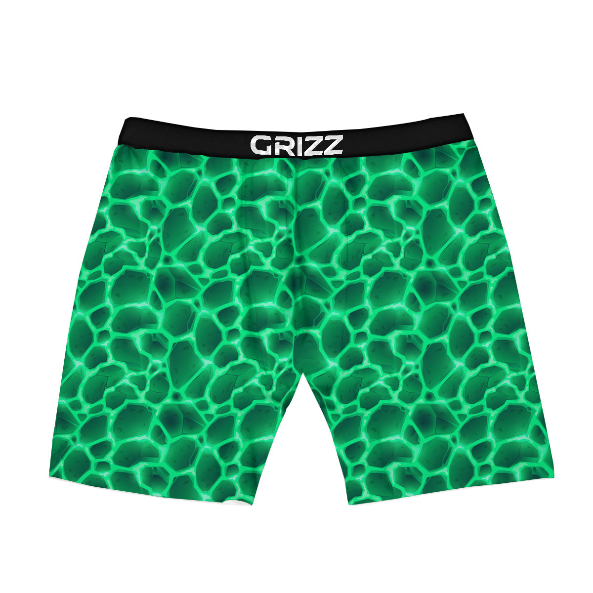 Liquid Lava Green Print Pattern Boxer Briefs-grizzshop