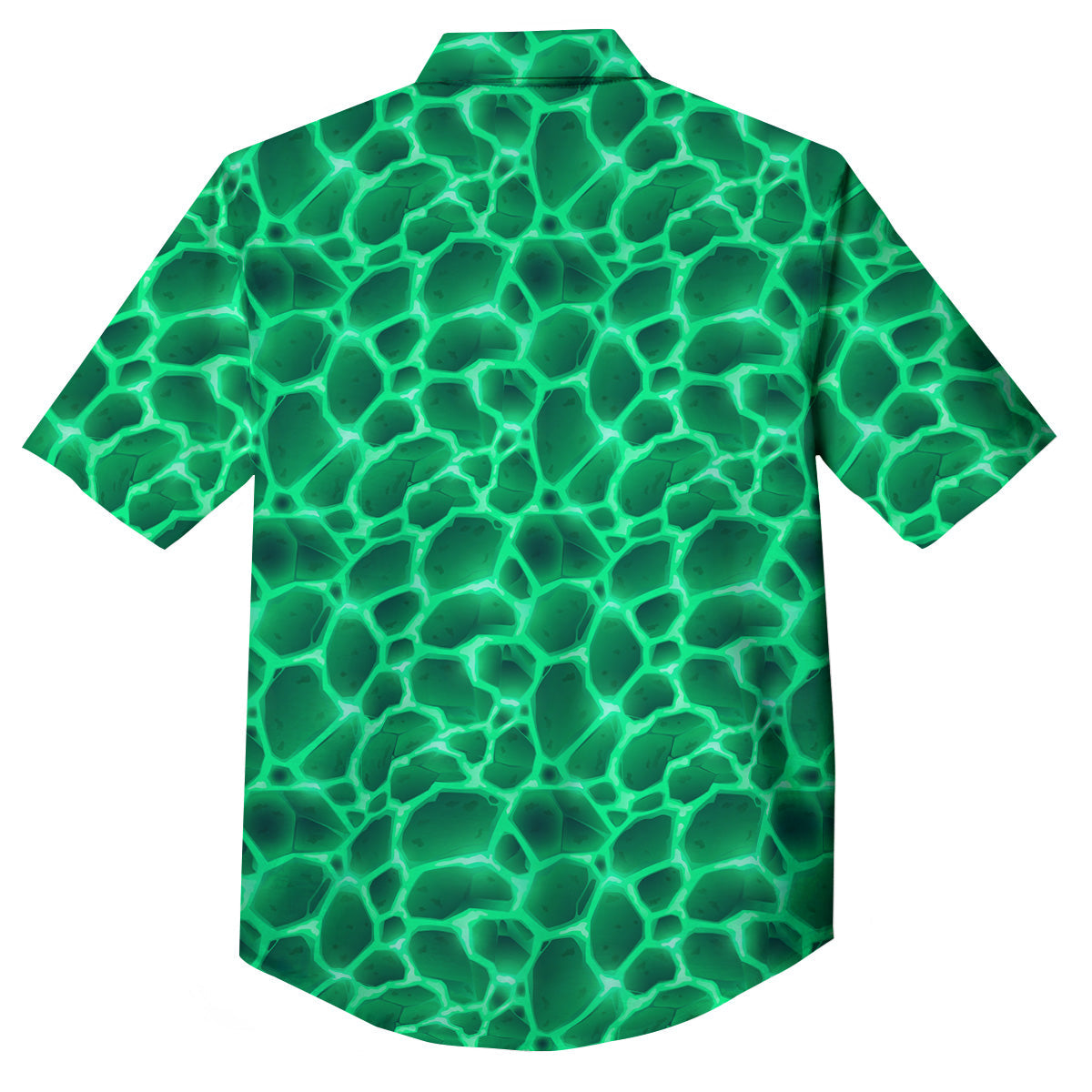 Liquid Lava Green Print Pattern Button Up Shirt-grizzshop