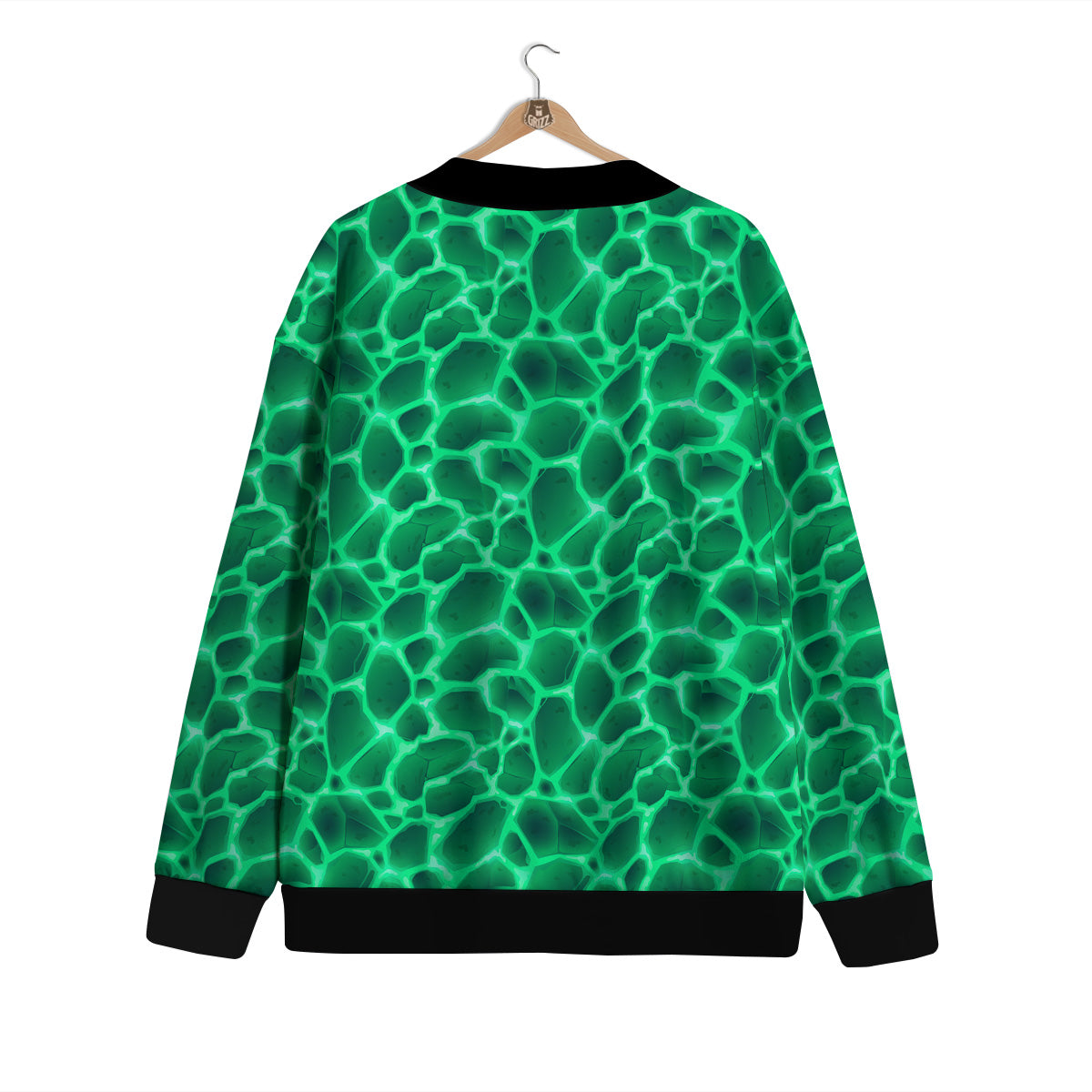 Liquid Lava Green Print Pattern Cardigan-grizzshop
