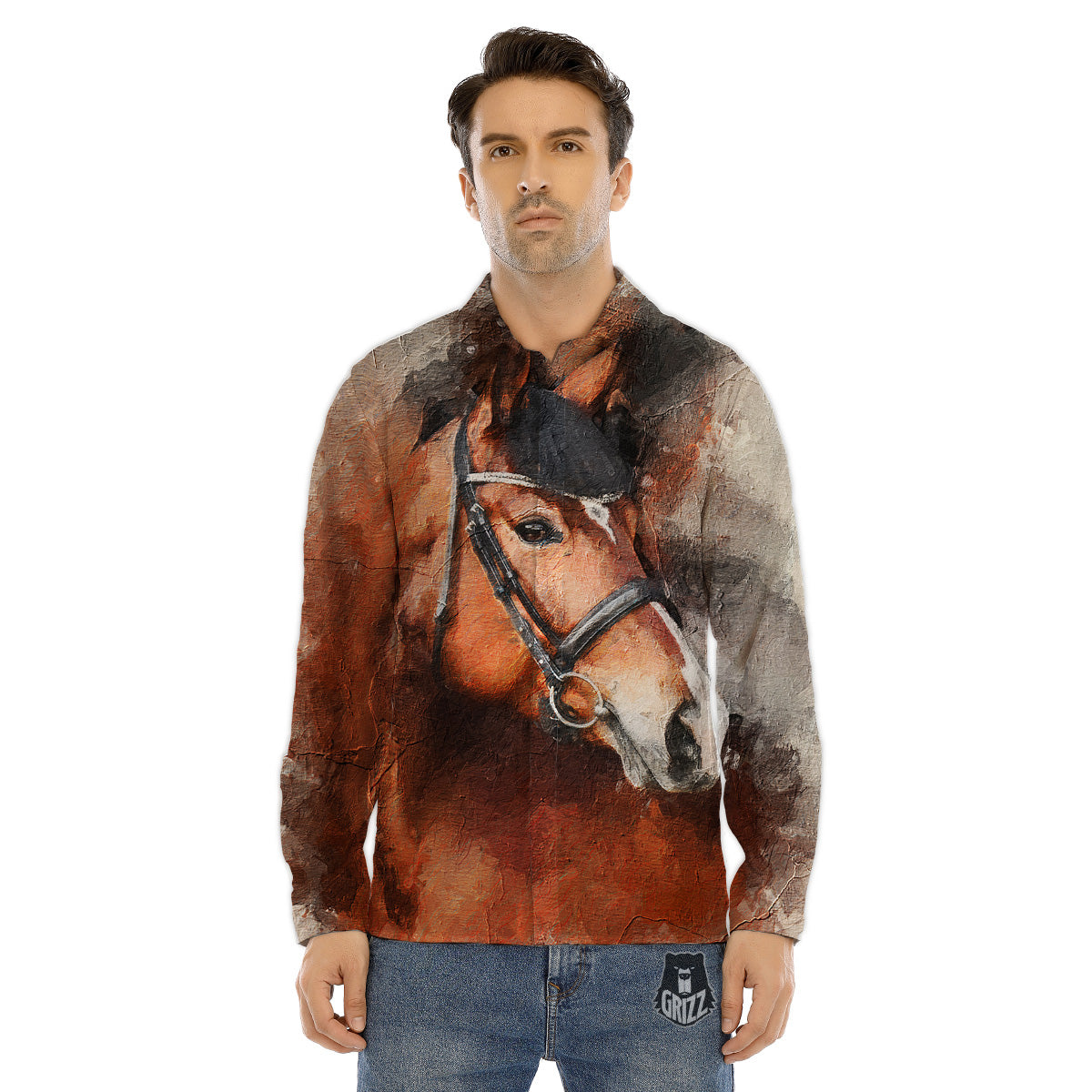 Liquid Lava Green Print Pattern Men's Dress Shirts-grizzshop