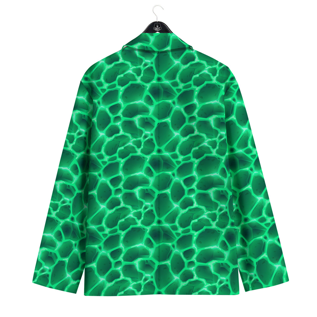 Liquid Lava Green Print Pattern Men's Sport Coat-grizzshop