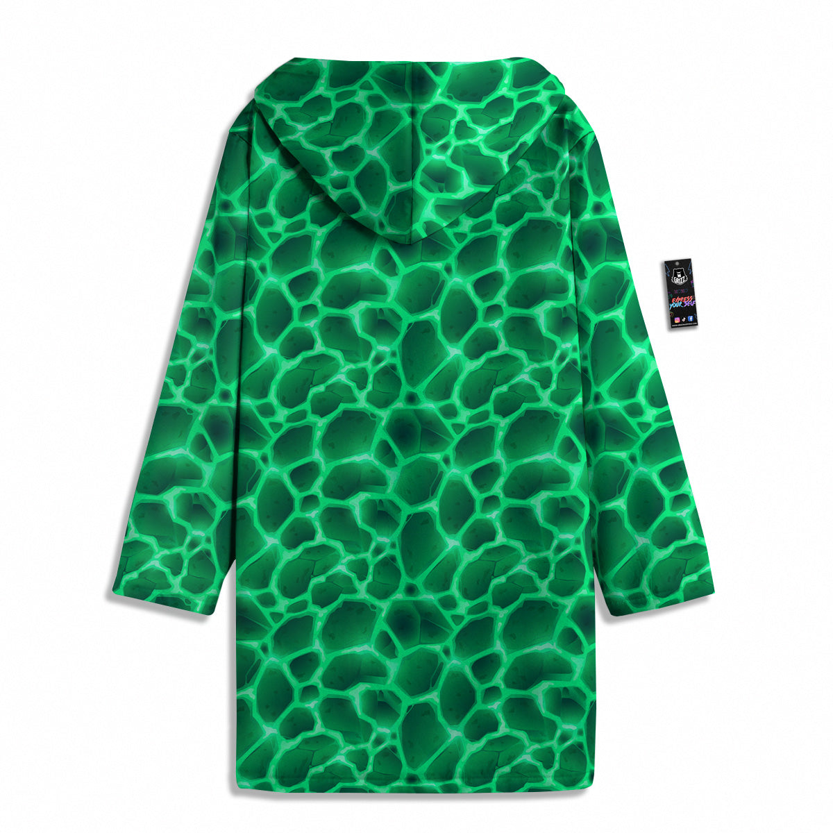 Liquid Lava Green Print Pattern Men's Windbreaker Jacket-grizzshop