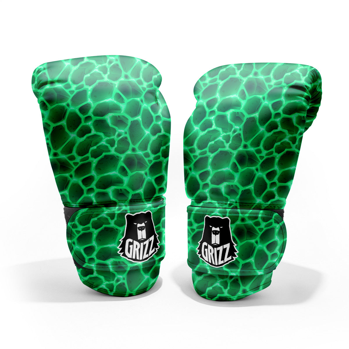 Liquid Lava Green Print Pattern Pro Boxing Glove