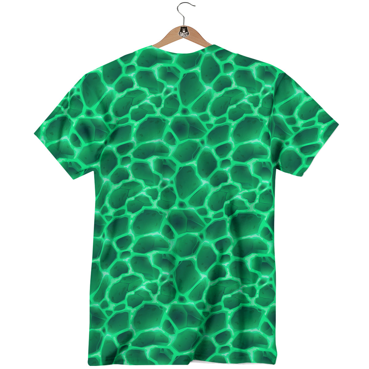 Liquid Lava Green Print Pattern T-Shirt-grizzshop