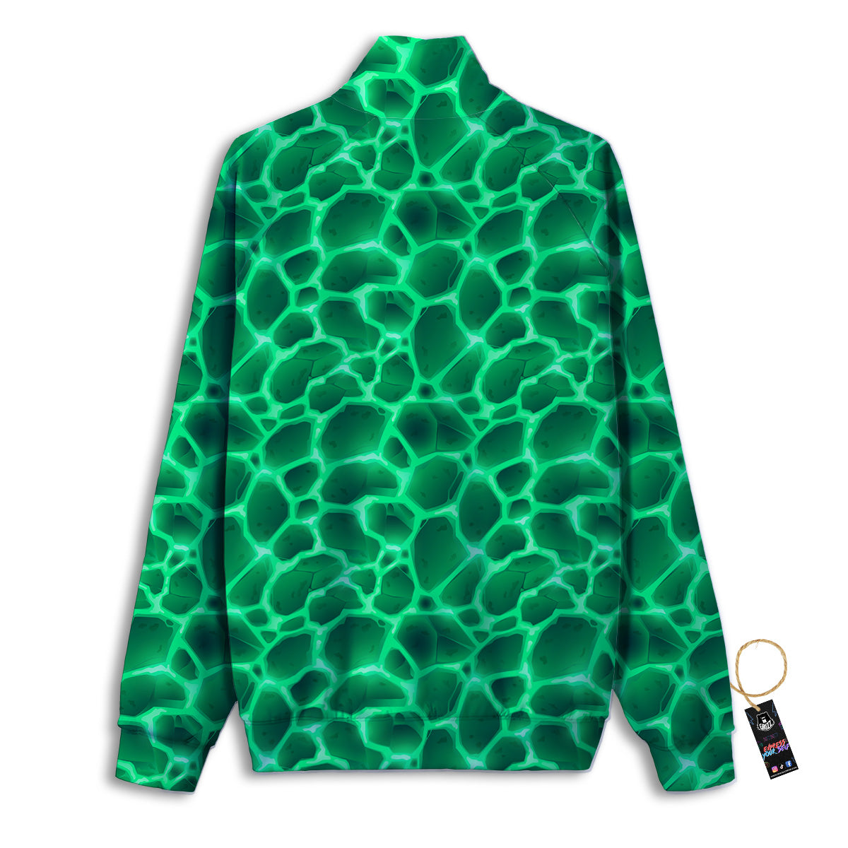 Liquid Lava Green Print Pattern Track Jacket-grizzshop