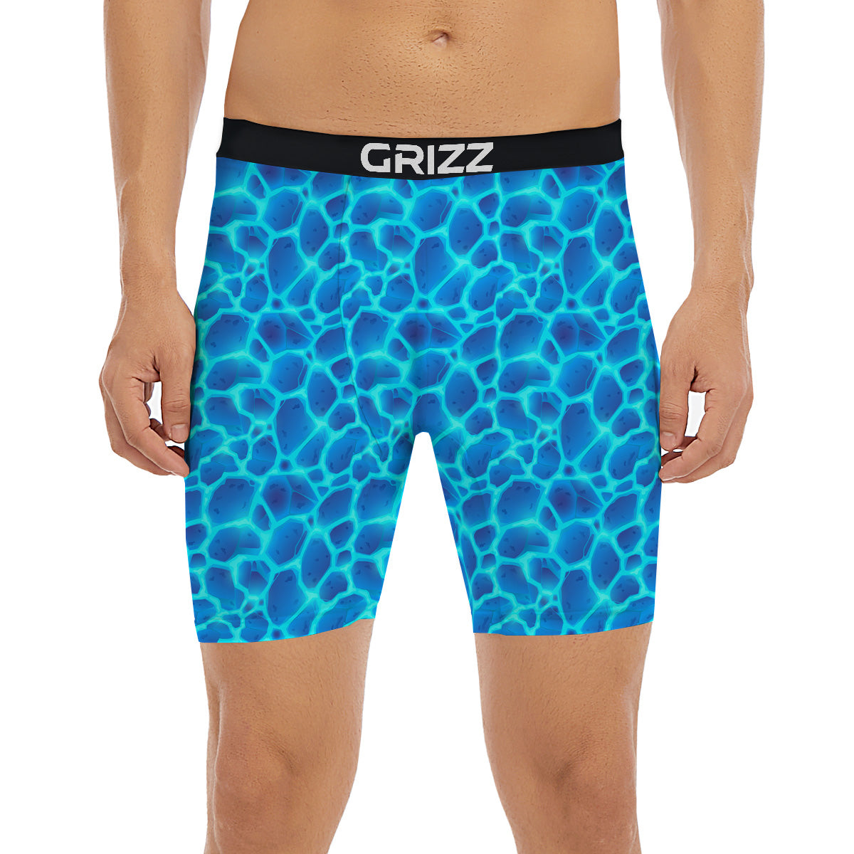 Liquid Lava Ice Blue Print Pattern Boxer Briefs-grizzshop