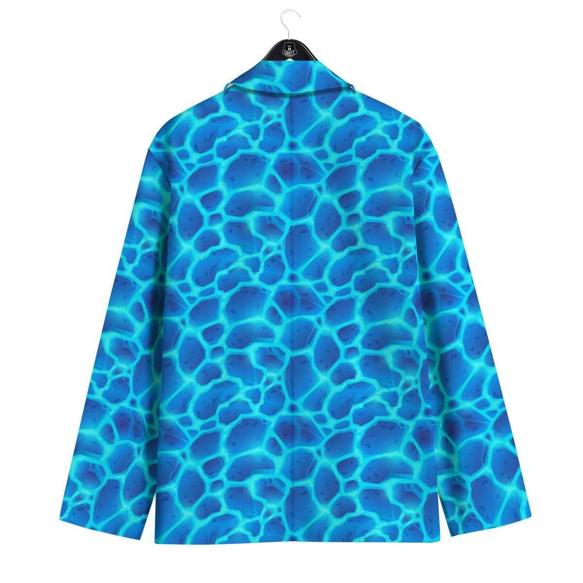 Liquid Lava Ice Blue Print Pattern Men's Sport Coat-grizzshop