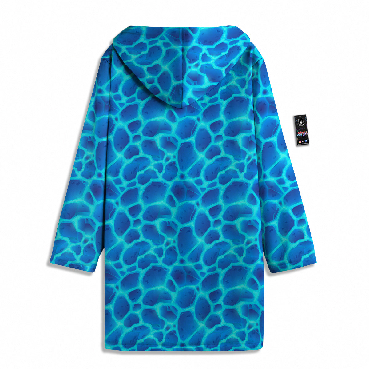 Liquid Lava Ice Blue Print Pattern Men's Windbreaker Jacket-grizzshop