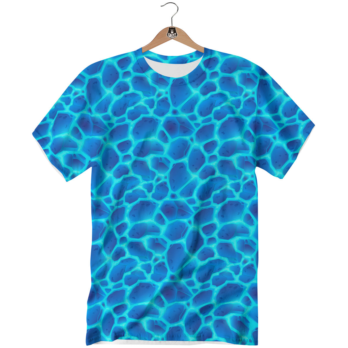 Liquid Lava Ice Blue Print Pattern T-Shirt-grizzshop
