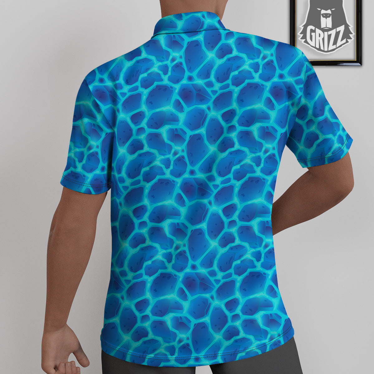 Liquid Lava Ice Blue Print Pattern Untucked Shirts-grizzshop