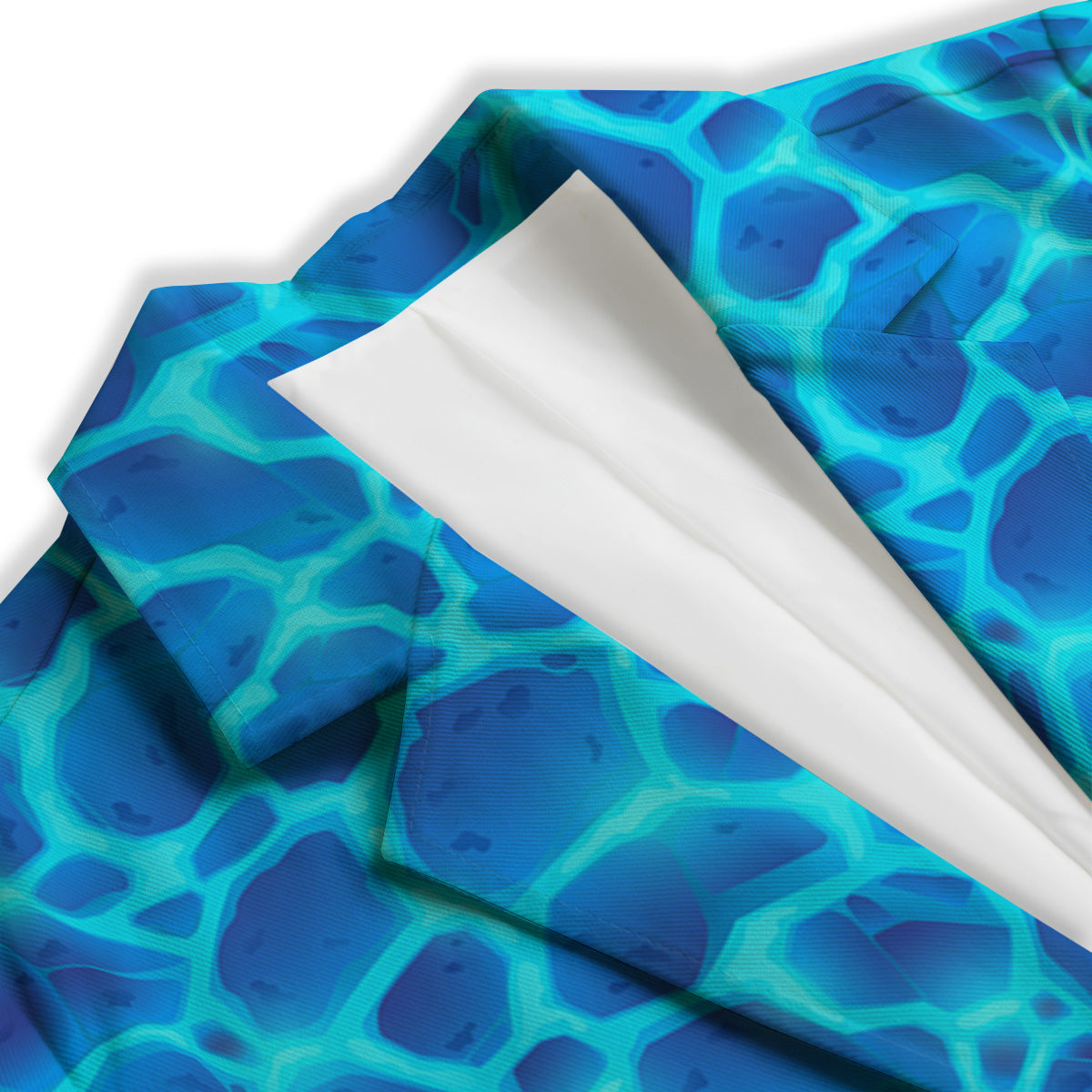 Liquid Lava Ice Blue Print Pattern Women's Blazer-grizzshop