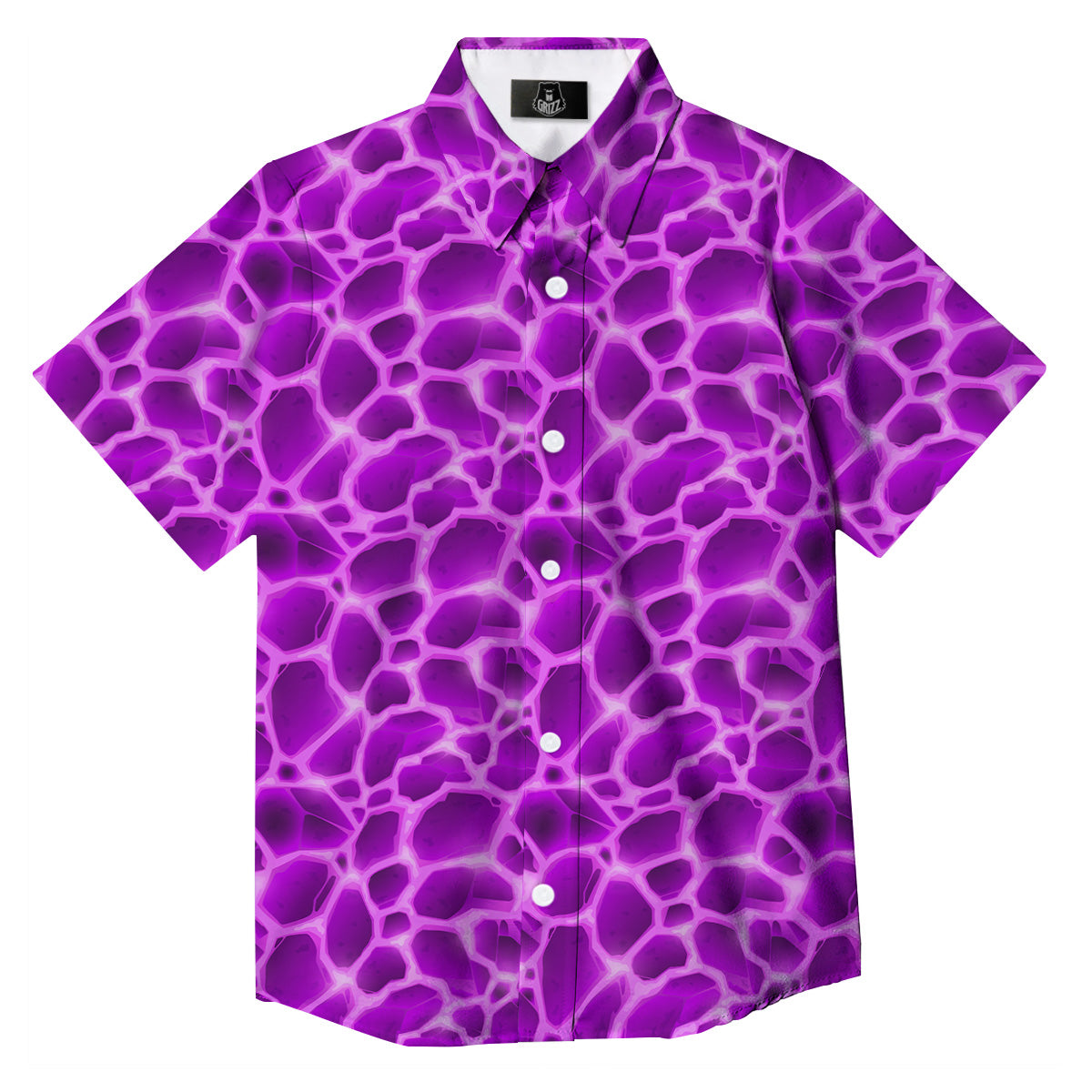Liquid Lava Purple Print Pattern Button Up Shirt-grizzshop