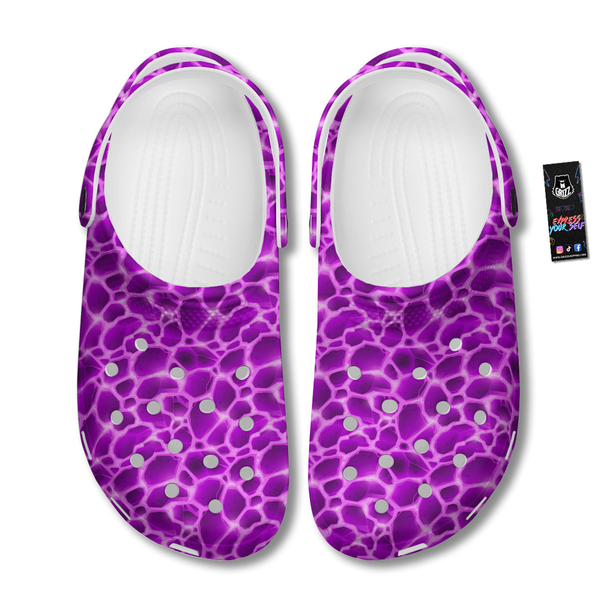 Liquid Lava Purple Print Pattern Clog-grizzshop