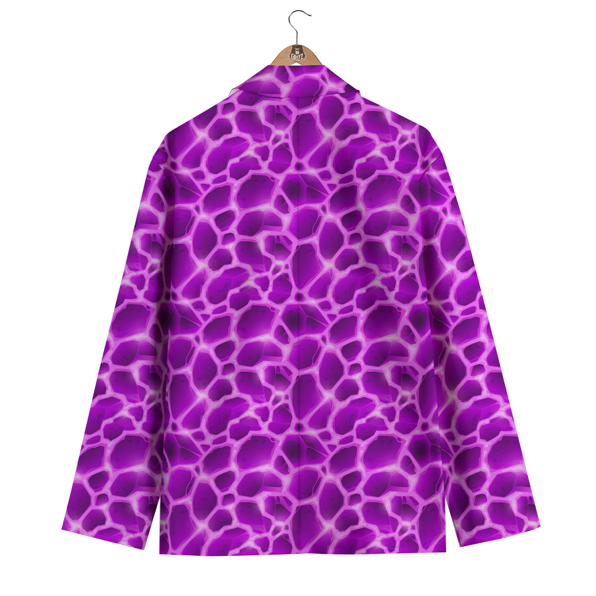 Liquid Lava Purple Print Pattern Men's Blazer-grizzshop