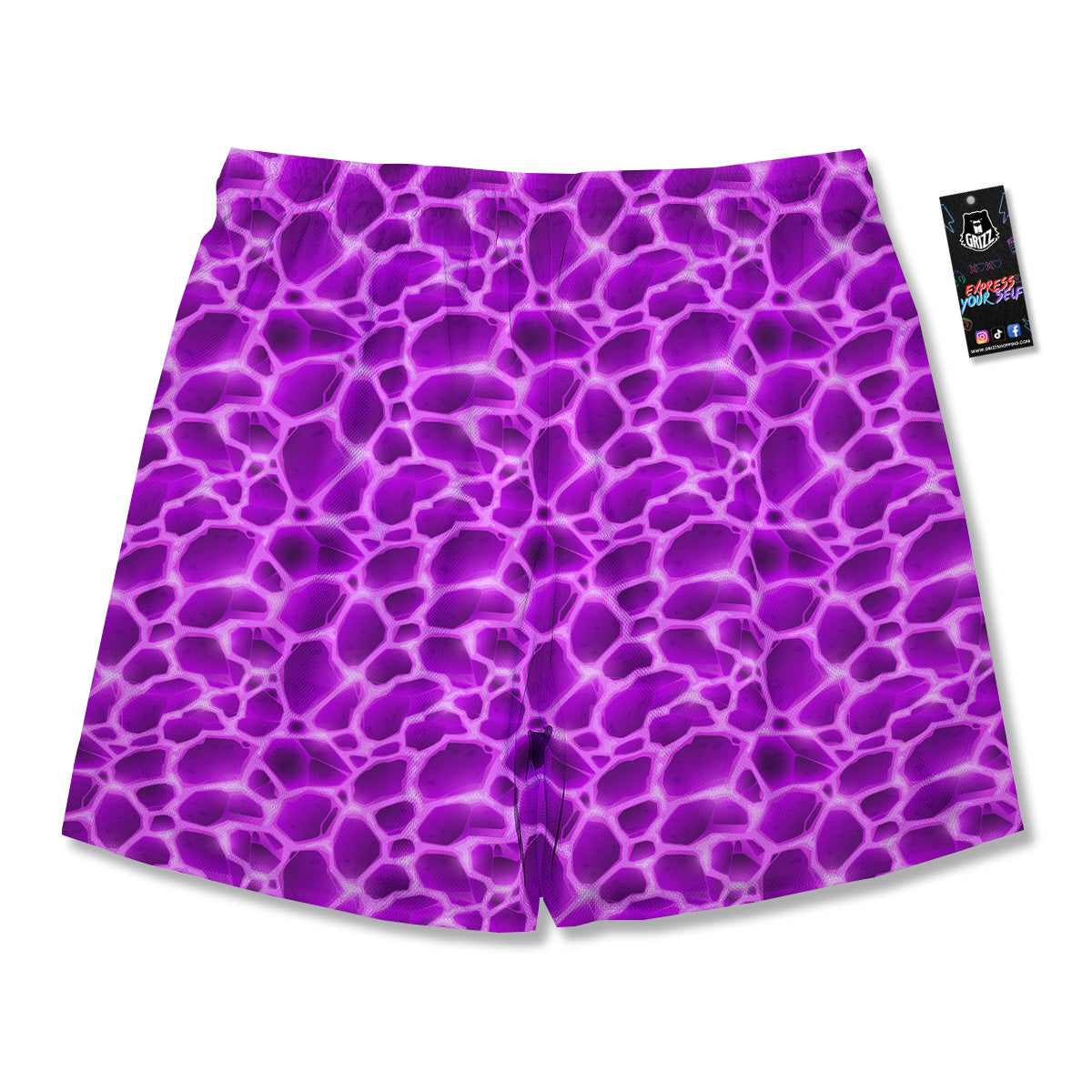 Liquid Lava Purple Print Pattern Men's Running Shorts-grizzshop