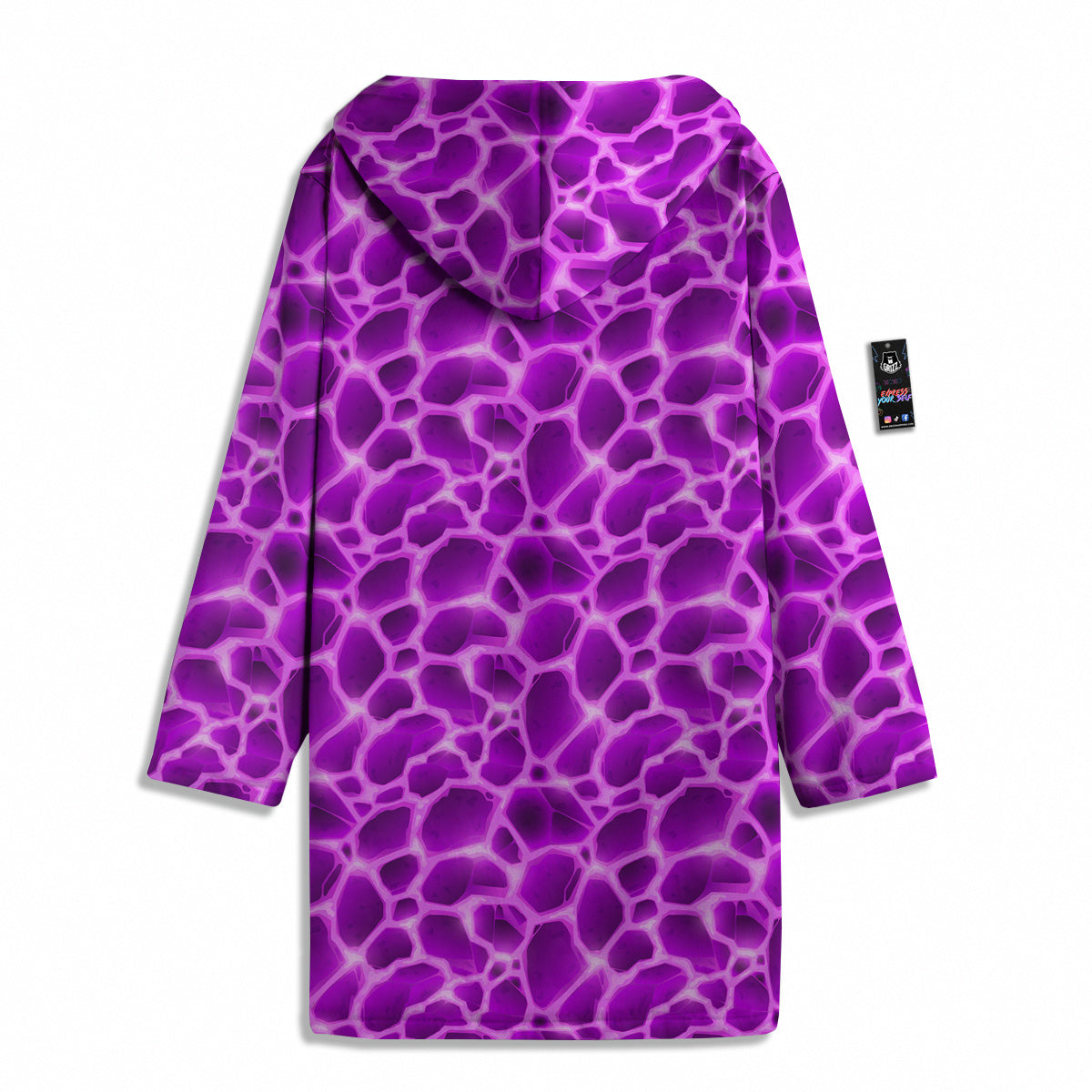 Liquid Lava Purple Print Pattern Men's Windbreaker Jacket-grizzshop