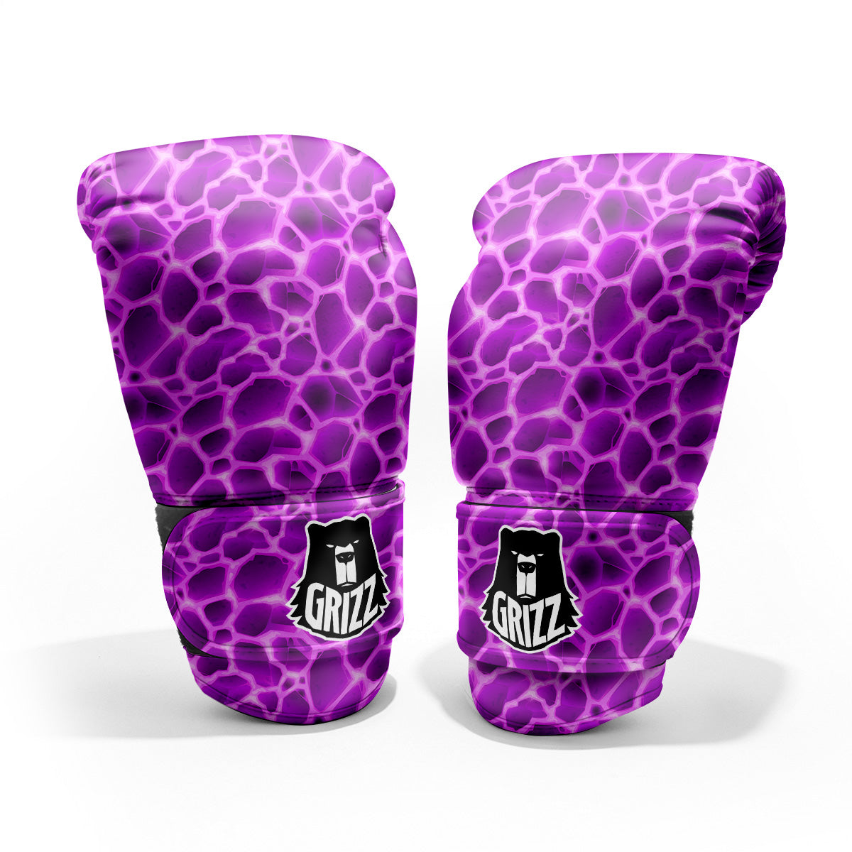 Liquid Lava Purple Print Pattern Pro Boxing Glove