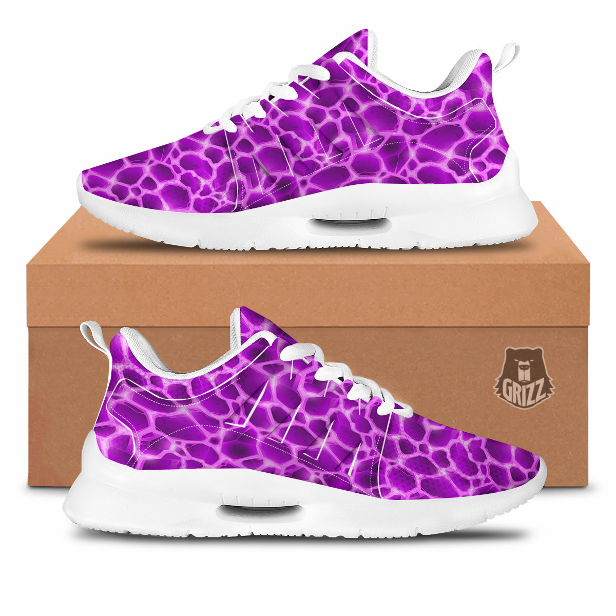 Liquid Lava Purple Print Pattern Tennis Shoes-grizzshop