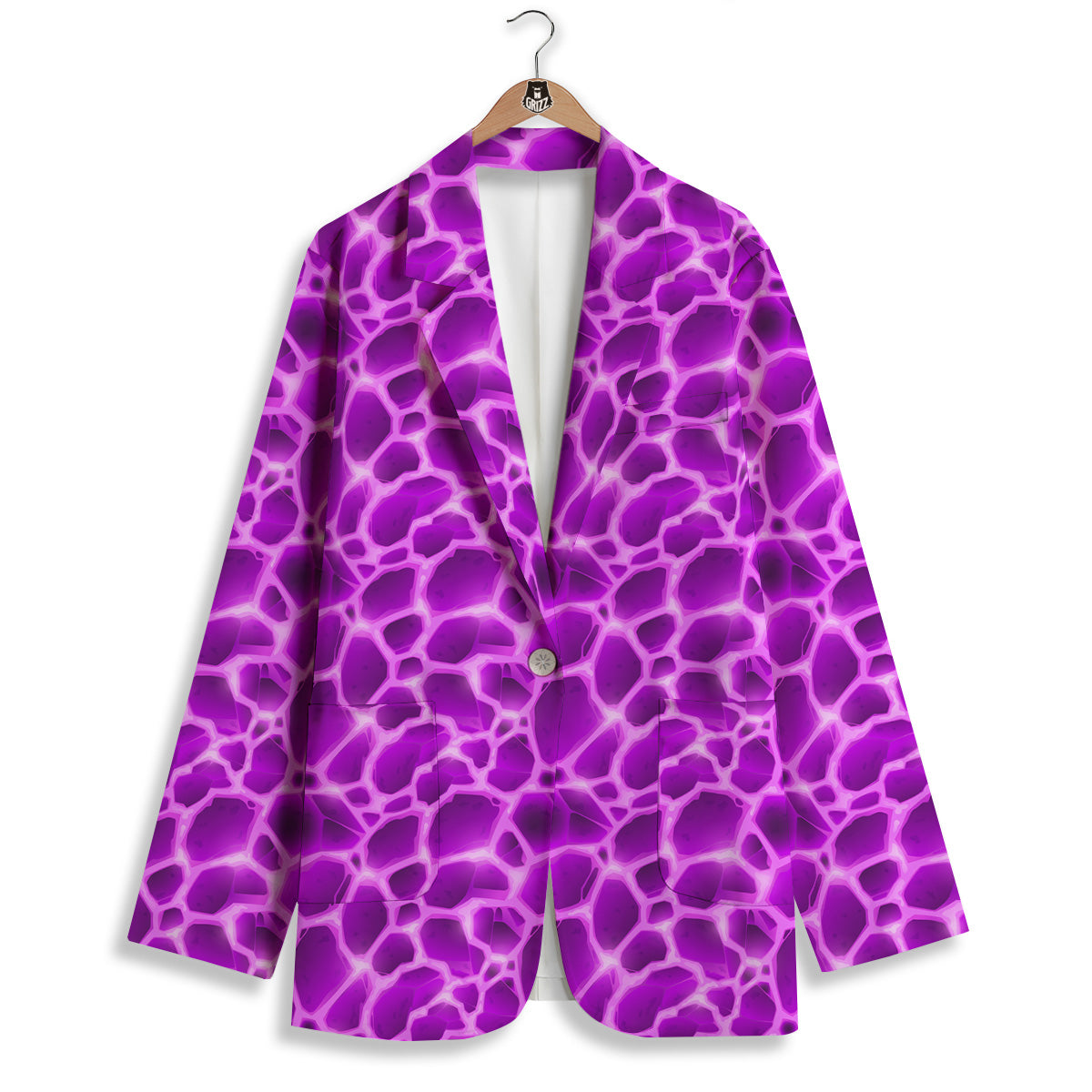 Liquid Lava Purple Print Pattern Women's Blazer-grizzshop